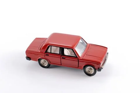 Collection scale model of the red car Stock Photos