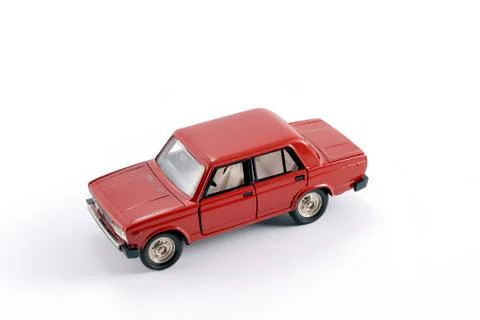 Collection scale model of the red car Stock Photos