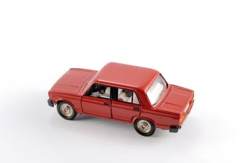 Collection scale model of the red car Stock Photos