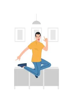 Collection of scene with men taking part in business activities. Stock Illustration