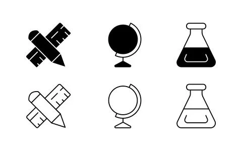 Collection of School icon vector illustration. Stock Illustration