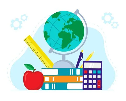 Collection of school supplies Stock Illustration