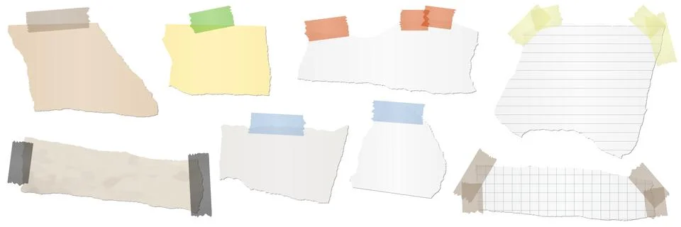 Collection scrap of paper Stock Illustration