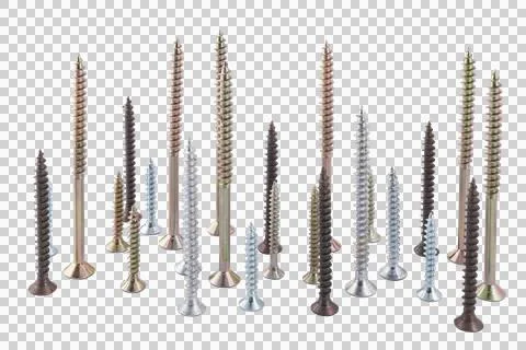 A collection of screws of various sizes and colors Stock Photos