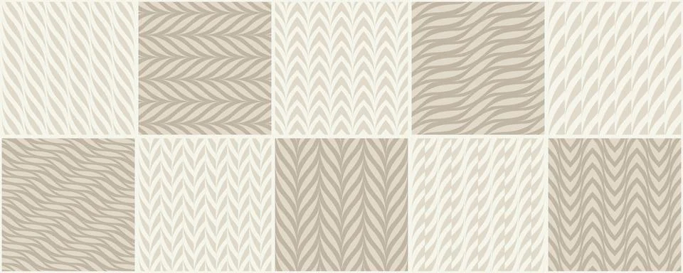 Collection of seamless abstract patterns. Beige color creative vector Stock Illustration