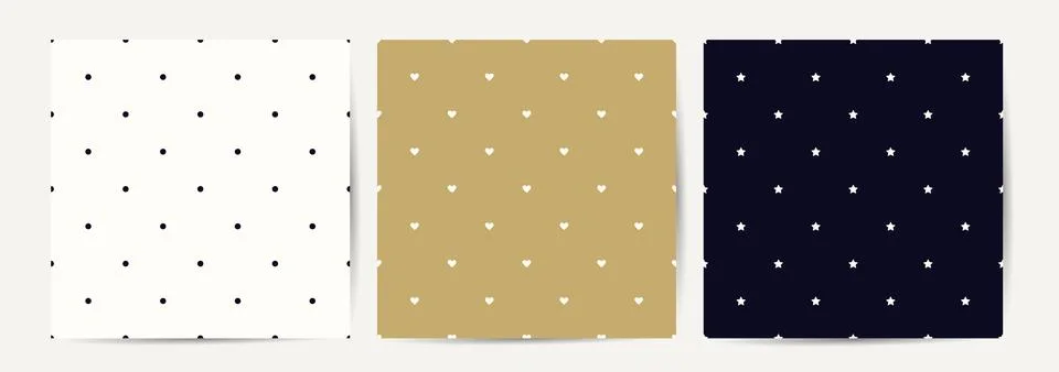 Collection of seamless decorative minimalistic geometric patterns. Repeatable Illustrazione stock