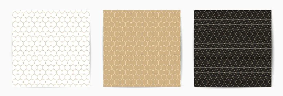 Collection of seamless decorative minimalistic patterns - geometric ornamenta Stock-Illustration