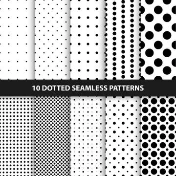 Collection of seamless dotted patterns. 库存插图