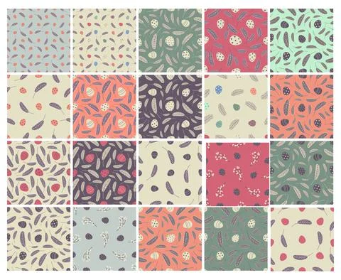 A collection of seamless Easter patterns. Stock Illustration