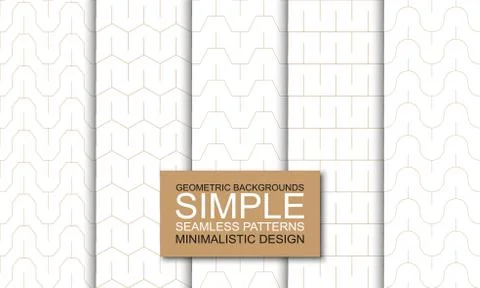 Collection of seamless geometric minimalistic patterns. Luxury trendy Иллюстрация
