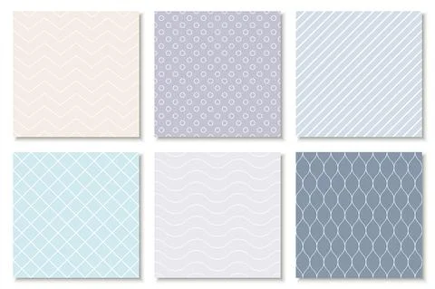 Collection of seamless geometric minimalistic patterns - delicate design. Vector 스톡 일러스트
