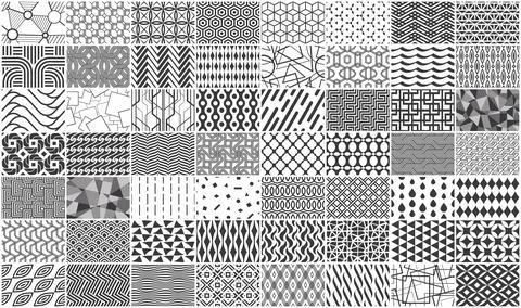 Collection of Seamless Geometric Pattern Stock Illustration
