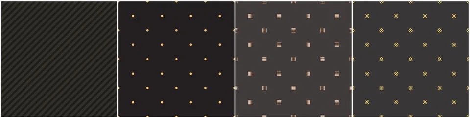 Collection of seamless geometric simple patterns. Elegant trendy repeatable 스톡 일러스트
