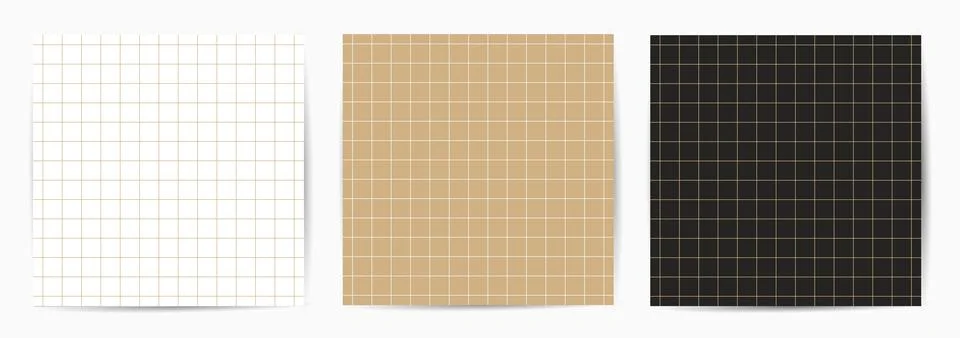 Collection of seamless grid minimalistic patterns. Geometric simple design. R Ilustração Stock