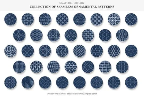 Collection of seamless ornamental vector patterns. Geometric oriental design Illustrazione stock