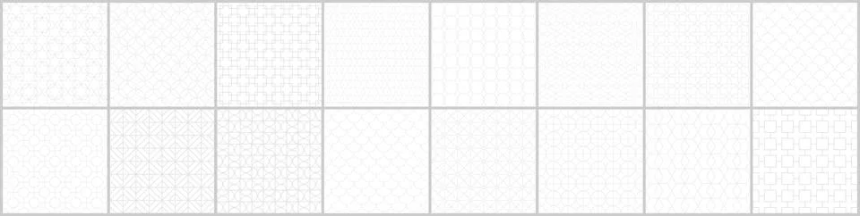 Collection of seamless ornamental vector patterns. Grey oriental vintage ba.. Stock Illustration