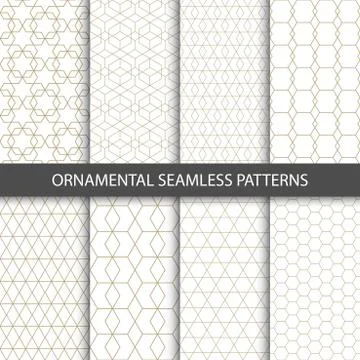 Collection of seamless ornametal patterns. Иллюстрация