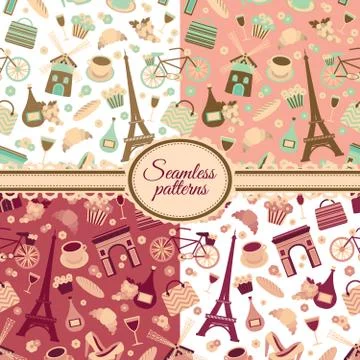 Collection of seamless patterns Stock Illustration