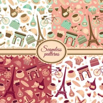 Collection of seamless patterns Stock Illustration