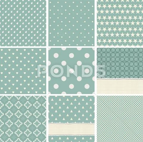 Collection of seamless polka dots pattern. Иллюстрация