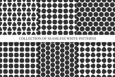 Collection of seamless simple geometric patterns. Иллюстрация