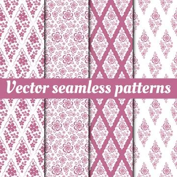 A collection of seamless vector floral patterns. イラスト素材