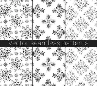 Collection of Seamless vector patterns. Stock Illustration