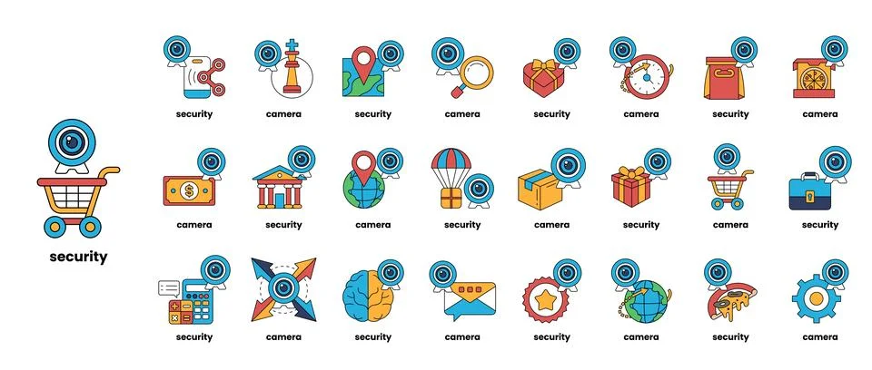 A collection of security icons Stockillustratie