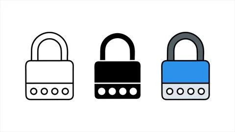 Collection of security padlock icons Stock Illustration
