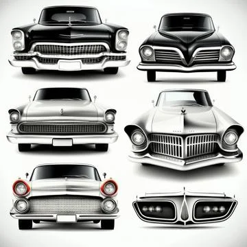 Collection set of car on white background, Made by AI,Artificial intelligence Stock Illustration