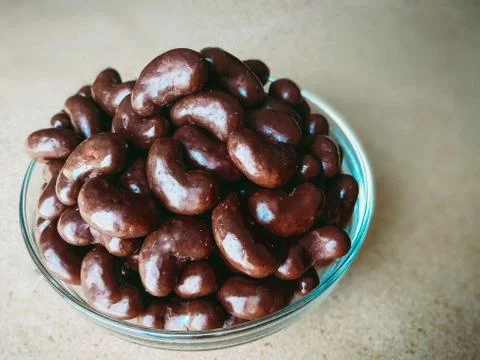 Collection set of Chocolate candy in bean shape. Stock Photos