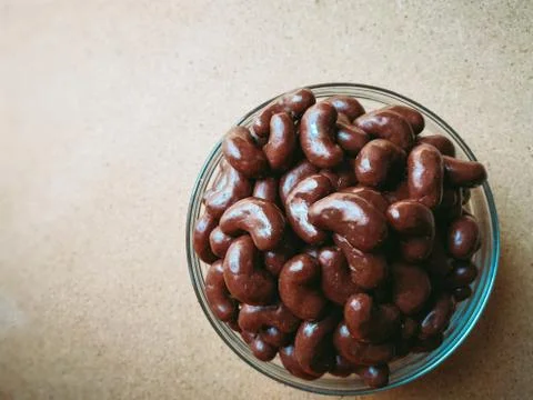 Collection set of Chocolate candy in bean shape. Stock Photos
