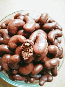 Collection set of Chocolate candy in bean shape. Stock Photos