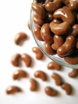 Collection set of Chocolate candy in bean shape. Stock Photos