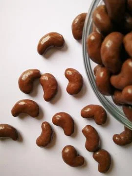 Collection set of Chocolate candy in bean shape. Stock Photos