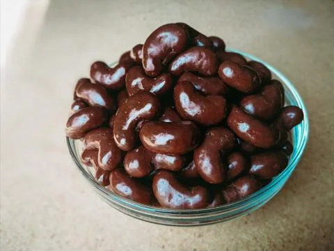 Collection set of Chocolate candy in bean shape. Stock Photos