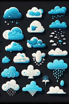 Collection set of cloud vector illustration, Made by AI Stock Illustration