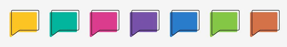 Collection set of colorful speech bubbles on a white background. The concept  Stock Illustration