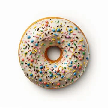 Collection set of donut on white background, Made by AI Stock Illustration