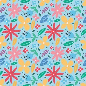 Collection set of leaf plants and flowers pattern 스톡 일러스트
