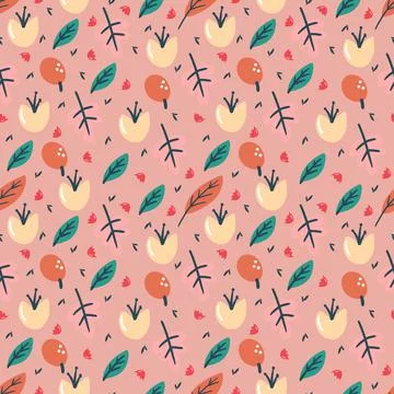 Collection set of leaf plants and flowers pattern Illustrazione stock