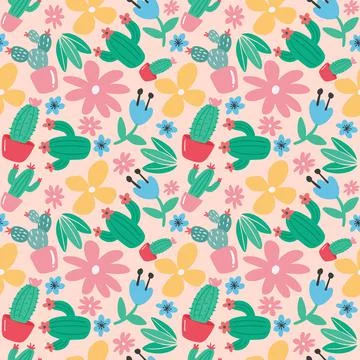 Collection set of leaf plants and flowers pattern 스톡 일러스트