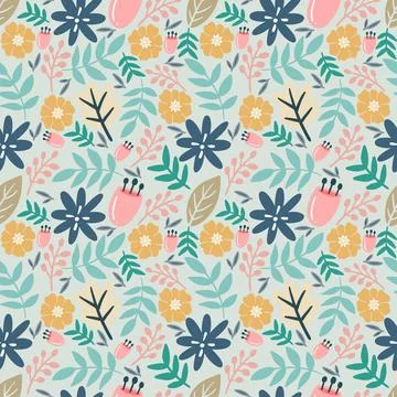 Collection set of leaf plants and flowers pattern Illustrazione stock