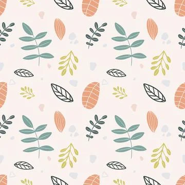 Collection set of leaf plants pattern Stock Illustration
