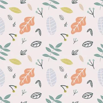 Collection set of leaf plants pattern Stock Illustration