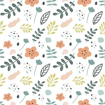 Collection set of leaf plants pattern Stock Illustration