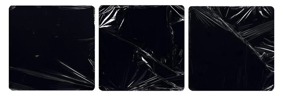 Collection set of plastic wrap texture for overlay wrinkled Stock Illustration