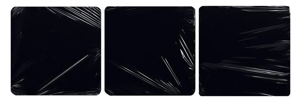 Collection set of plastic wrap texture for overlay wrinkled Stock Illustration
