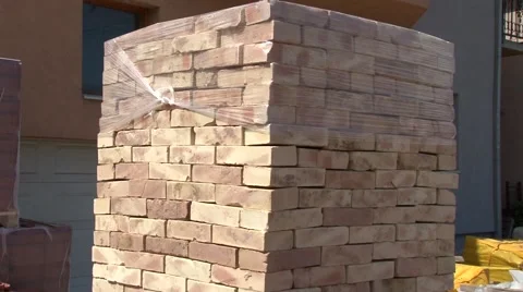 Collection set of red brick Stock Footage 45668234