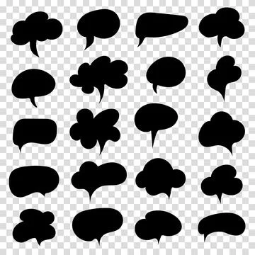 Collection set of speech bubbles on a transparent background. The concept o.. Stock Illustration